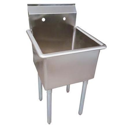 BK RESOURCES 24.5 in W x 27 in L x Free Standing, Stainless Steel, Utility Sink BKUS6-1-2421-14